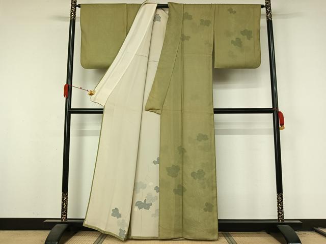 平和屋着物▽訪問着 無双 紗袷 紗×絽 草花文 正絹 逸品 AABL3792jh