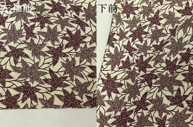 平和屋着物▽上質な小紋 単衣 草葉文 正絹 逸品 AABL3798jh