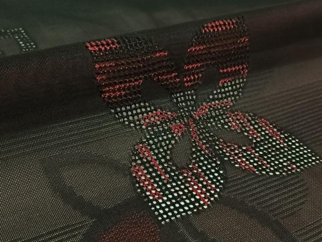 平和屋着物▽羽織 スリーシーズン 春夏秋 塵除け 舞花文 黒地 正絹 逸品 AABL3810jh