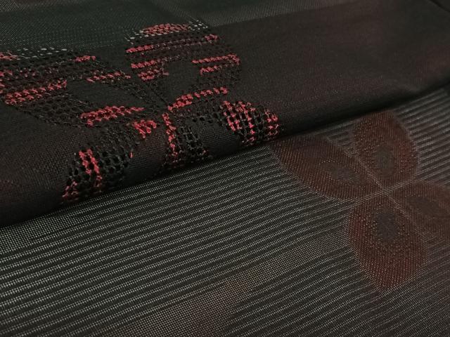 平和屋着物▽羽織 スリーシーズン 春夏秋 塵除け 舞花文 黒地 正絹 逸品 AABL3810jh