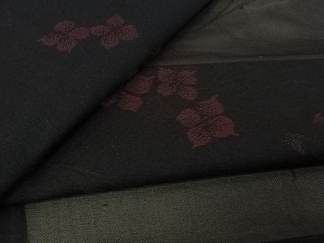 平和屋着物▽羽織 スリーシーズン 春夏秋 塵除け 草花文 黒地 正絹 逸品 AABL3812jh