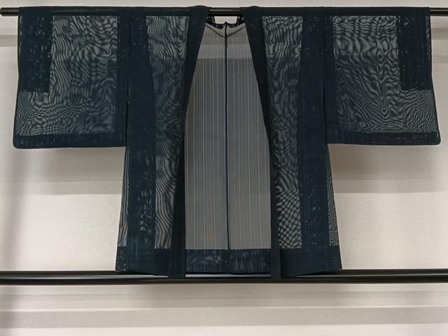 平和屋着物▽羽織 スリーシーズン 春夏秋 塵除け 縞 正絹 逸品 AABL3814jh