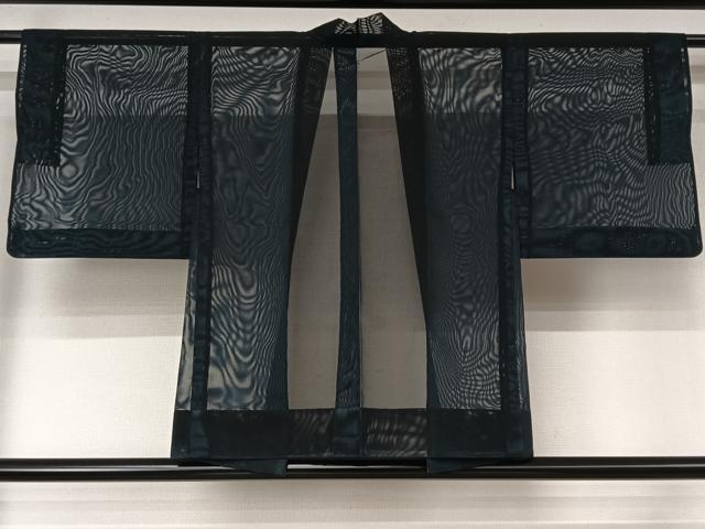 平和屋着物▽羽織 スリーシーズン 春夏秋 塵除け 黒地 正絹 逸品 AABL3817jh