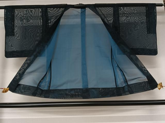 平和屋着物▽羽織 スリーシーズン 春夏秋 塵除け 黒地 正絹 逸品 AABL3817jh