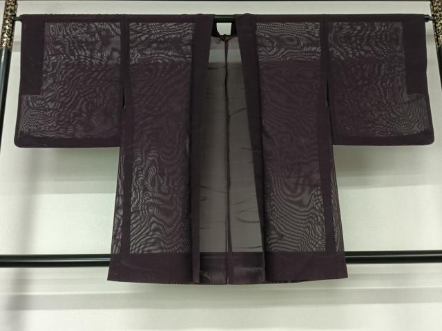 平和屋着物▽羽織 スリーシーズン 春夏秋 塵除け 流水紋紗 葡萄色 正絹 逸品 AABL3820jh
