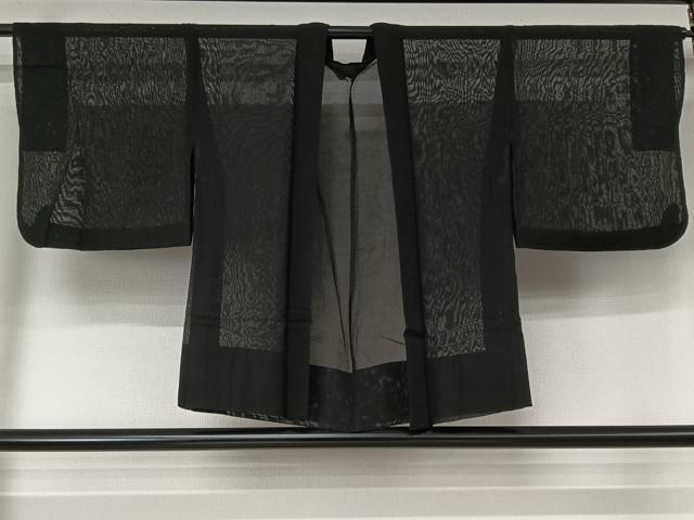 平和屋着物▽羽織 スリーシーズン 春夏秋 塵除け 紗 黒地 正絹 逸品 AABL3822jh