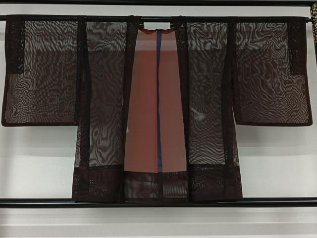 平和屋着物▽羽織 スリーシーズン 春夏秋 塵除け 紗 黒地 正絹 逸品 AABL3824jh