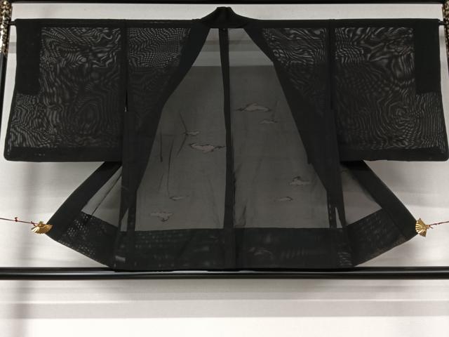 平和屋着物▽羽織 スリーシーズン 春夏秋 塵除け 絽 霞文 黒地 正絹 逸品 AABL3826jh