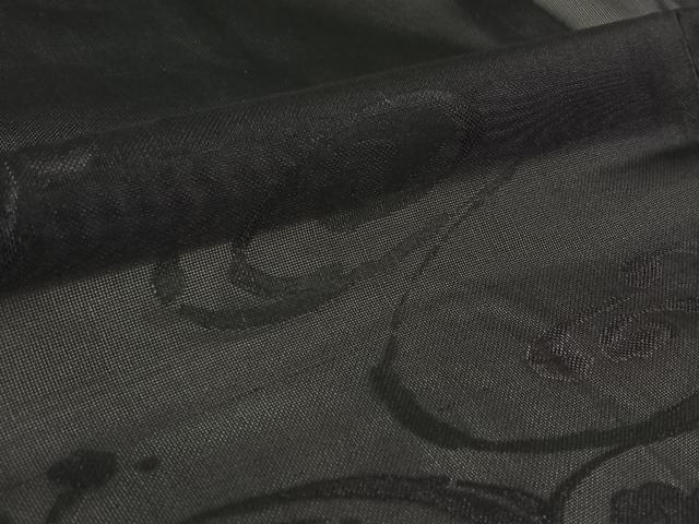 平和屋着物▽羽織 スリーシーズン 春夏秋 塵除け 流水紋紗 黒地 正絹 逸品 AABL3827jh