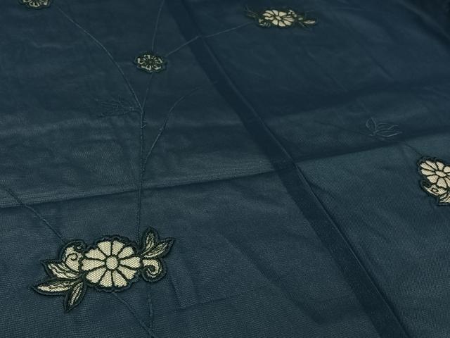 平和屋着物▽羽織 スリーシーズン 春夏秋 塵除け 草花文 正絹 逸品 AABL3829jh