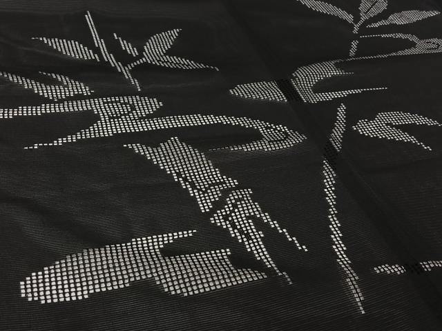 平和屋着物▽羽織 スリーシーズン 春夏秋 塵除け 絽 笹竹文 黒地 正絹 逸品 AABL3844jh