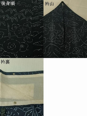 平和屋着物▽上質な小紋 単衣 草花文 正絹 逸品 AABL3847jh