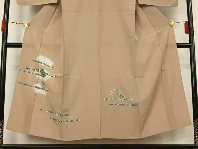 平和屋着物▽訪問着 単衣 楽器吉祥文 暈し染め 金銀彩 正絹 逸品 AABL3851jh