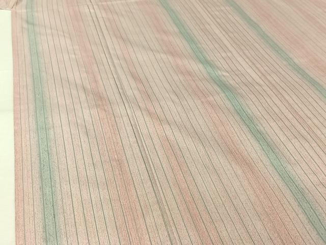平和屋着物▽本場大島紬 単衣 縞 証紙付き 正絹 逸品 AABL3852jh
