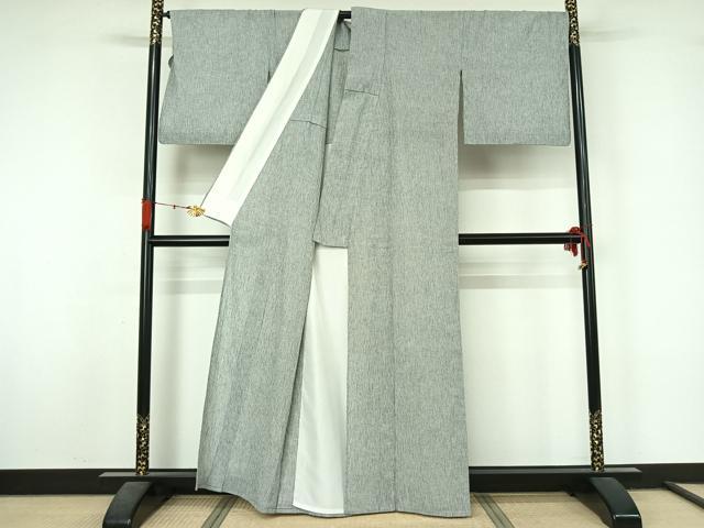 平和屋着物▽小紋 単衣 縞 綿 AABL3853jh
