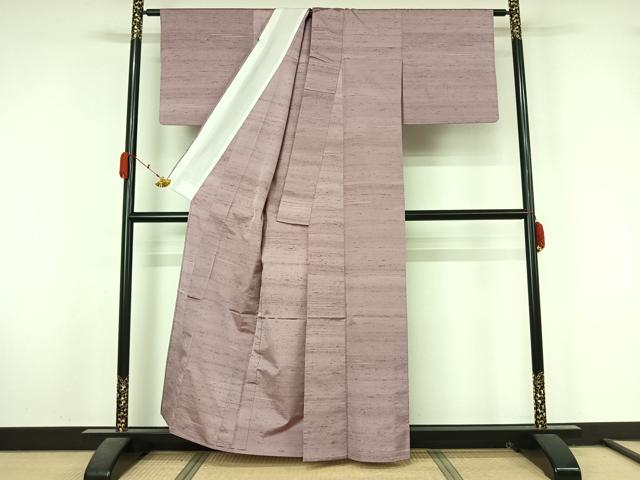 平和屋着物▽上質な紬 単衣 霞文 正絹 逸品 AABL3857jh