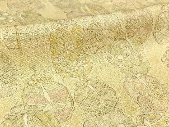 平和屋着物▽訪問着 単衣 手描き 仕覆花文 正絹 逸品 AABL3858jh