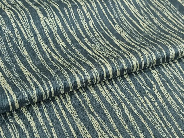平和屋着物▽上質な小紋 単衣 ろうけつ染め 変わり縞 正絹 逸品 AABL3869jh