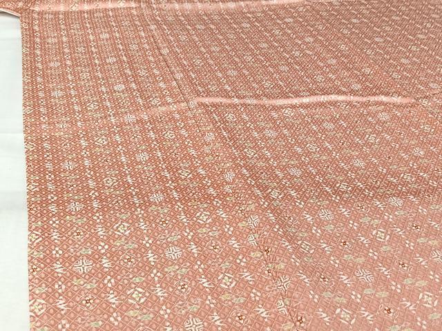 平和屋着物▽上質な小紋 単衣 琉球絣文様 正絹 逸品 AABL3873jh