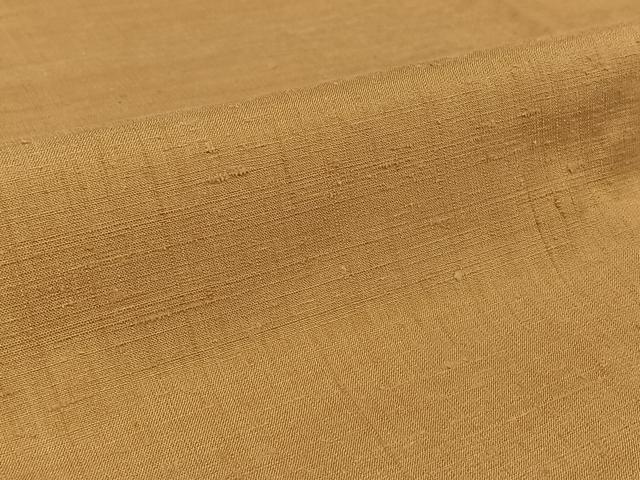 平和屋着物▽上質な紬 単衣 色無地 飴色 正絹 逸品 AABL3881jh