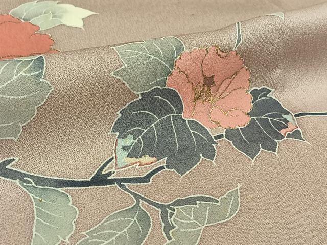 平和屋着物▽訪問着 単衣 友禅 草花文 金彩 正絹 逸品 AABL3882jh