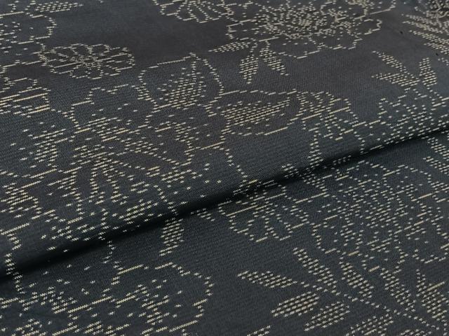 平和屋着物▽本場大島紬 単衣 草花文 正絹 逸品 AABL3886jh