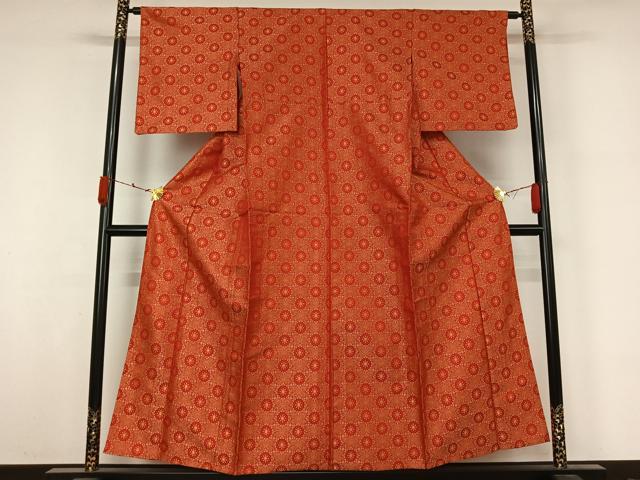 平和屋着物▽小紋 単衣 正倉院花文 AABL3887jh