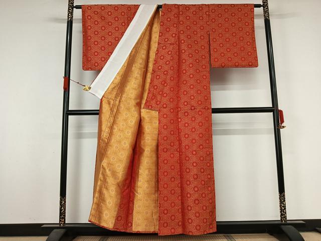 平和屋着物▽小紋 単衣 正倉院花文 AABL3887jh