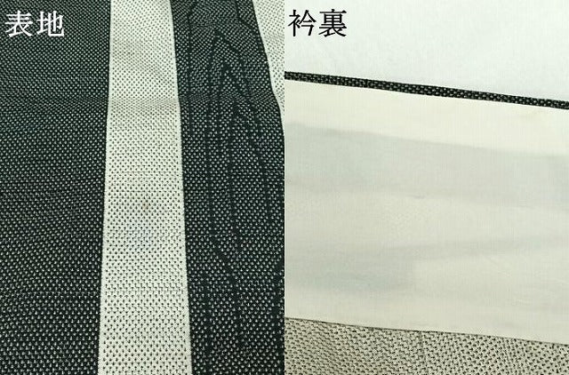平和屋着物▽上質な紬 単衣 杢目間道 正絹 逸品 AABL3890jh