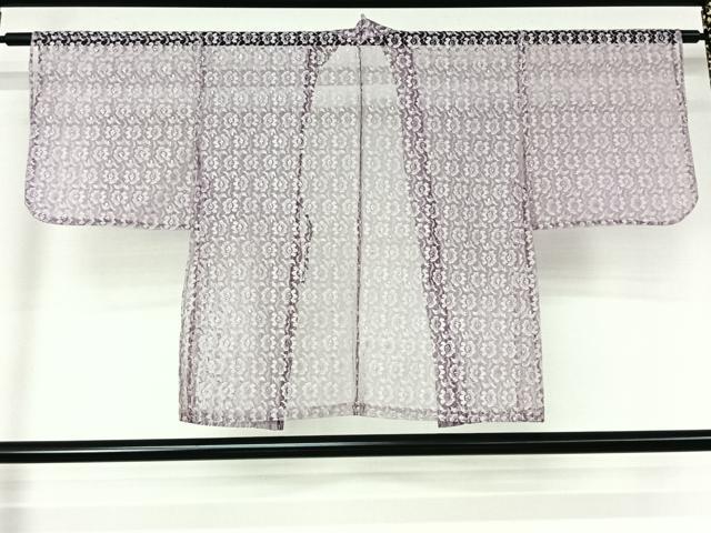 平和屋着物▽羽織 スリーシーズン 春夏秋 塵除け 総レース 草花文 銀糸 洗える着物 AABL3891jh