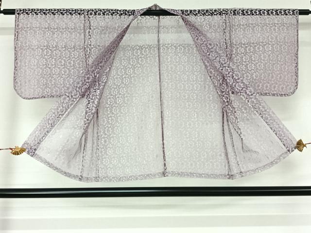 平和屋着物▽羽織 スリーシーズン 春夏秋 塵除け 総レース 草花文 銀糸 洗える着物 AABL3891jh