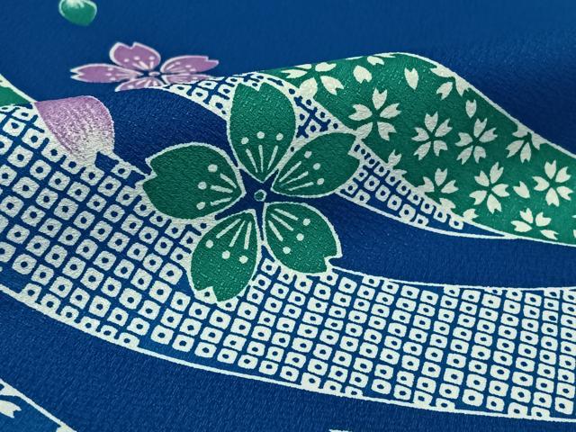 平和屋着物▽小紋 単衣 芝花文 洗える着物 AABL3894jh