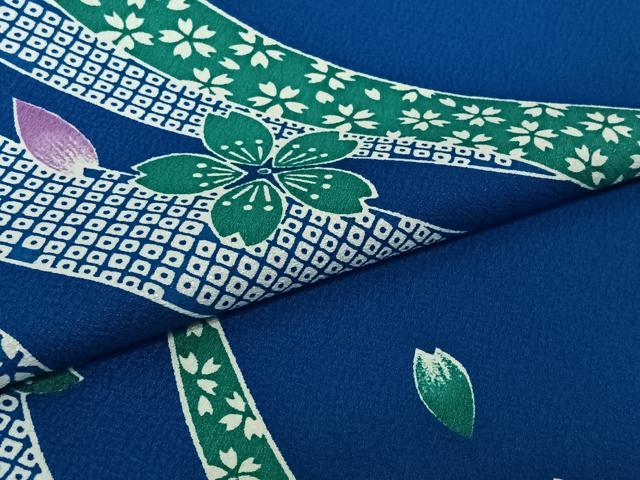平和屋着物▽小紋 単衣 芝花文 洗える着物 AABL3894jh