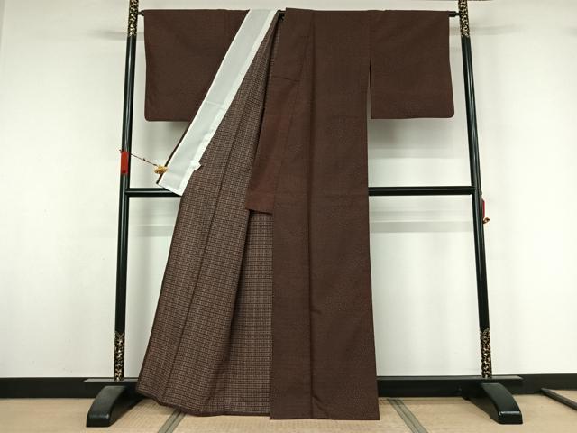 平和屋着物▽小紋 単衣 霞文 洗える着物 AABL3902jh