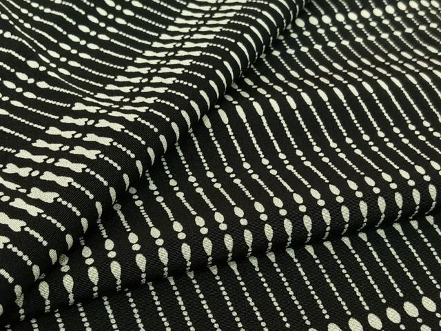 平和屋着物▽上質な小紋 単衣 縞 黒地 正絹 逸品 AABL3904jh