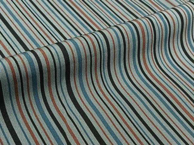 平和屋着物▽上質な小紋 単衣 縞 正絹 逸品 AABL3906jh