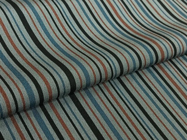 平和屋着物▽上質な小紋 単衣 縞 正絹 逸品 AABL3906jh