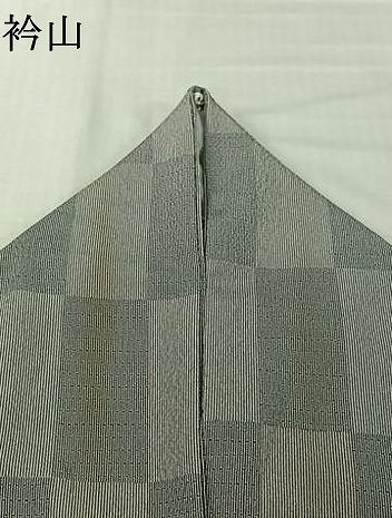平和屋着物▽江戸小紋 単衣 市松文様 竹万筋 洗える着物 AABL3907jh