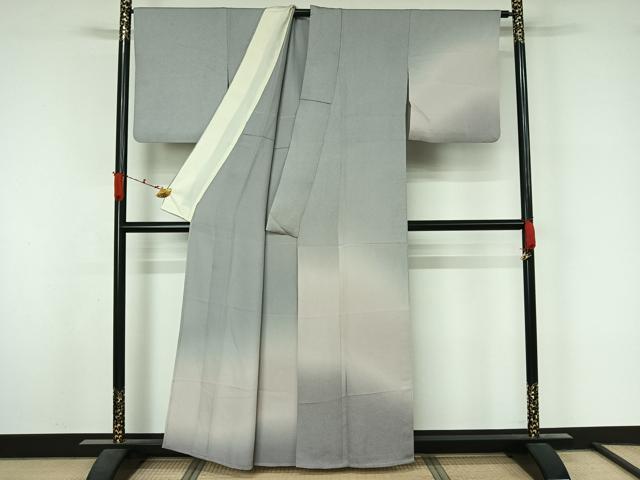 平和屋着物▽訪問着 単衣 霞文 暈し染め 正絹 逸品 AABL3908jh