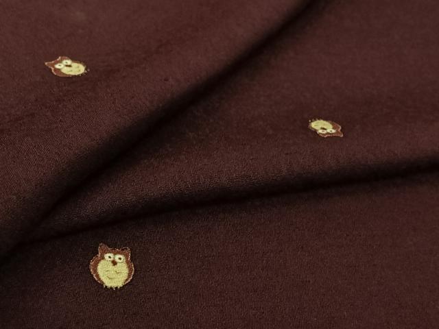 平和屋着物▽上質な小紋 単衣 ミミズク 金彩 正絹 逸品 AABL3918jh