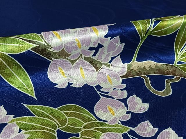 平和屋着物▽訪問着 単衣 流水地紋 銀彩 洗える着物 AABL3920jh
