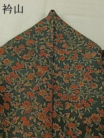 平和屋着物▽上質な小紋 単衣 草花文 正絹 逸品 AABL3931jh