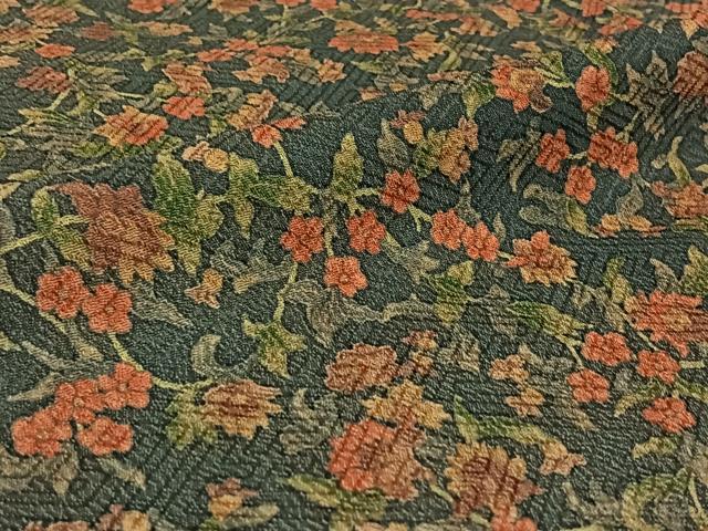 平和屋着物▽上質な小紋 単衣 草花文 正絹 逸品 AABL3931jh
