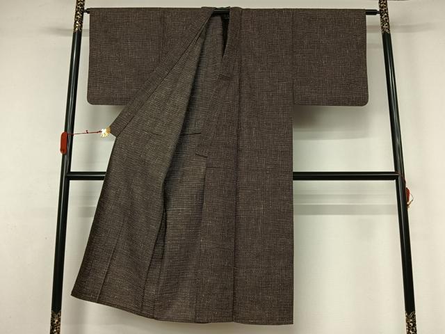 平和屋着物▽男性 小紋 単衣 亀甲絣 AABL3944jh