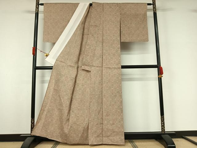 平和屋着物▽小紋 単衣 幾何学文様 AABL3958jh
