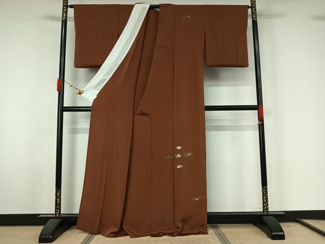 平和屋着物▽訪問着 単衣 駒刺繍 花唐草文 金糸 鬼しぼ縮緬 正絹 逸品 AABL3961jh