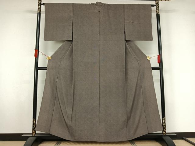 平和屋着物▽江戸小紋 単衣 市松文様 正絹 逸品 AABL3969jh