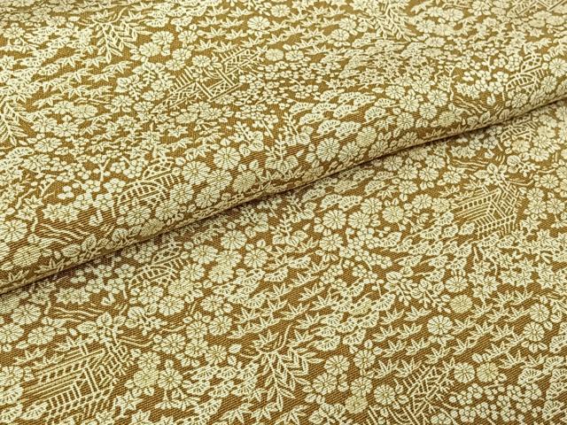 平和屋着物▽上質な小紋 単衣 風景花文 正絹 逸品 AABL3971jh