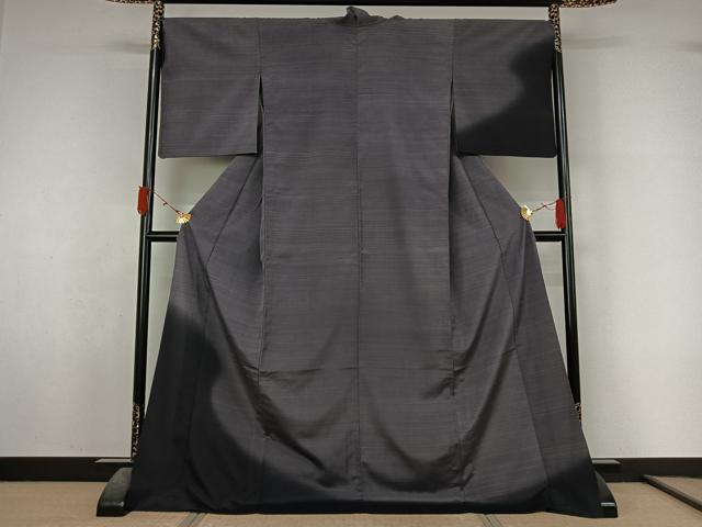平和屋着物▽藤倉守正 本塩沢 訪問着 単衣 やまだ織 霞文 暈し染め ロング丈 正絹 逸品 AABL3980jh