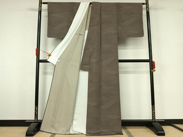 平和屋着物▽江戸小紋 単衣 伝統工芸伊勢型写 寄せ小紋柄 丹後ちりめん 反端付き 正絹 逸品 未使用 AABL3983jh